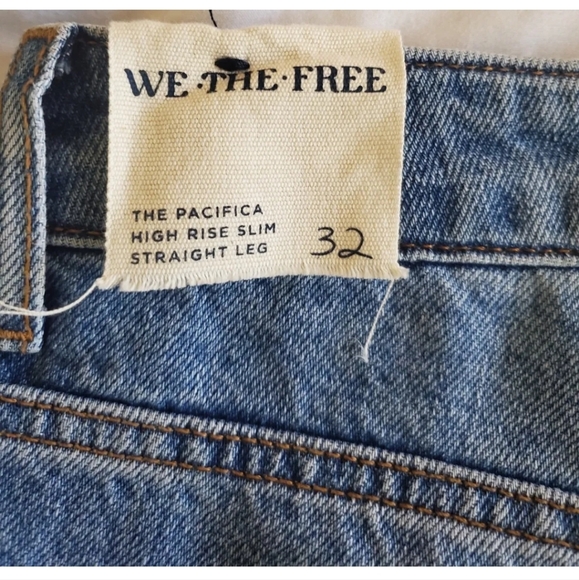 NWT WE THE FREE Free People The Pacifica High Rise Slim Straight Leg Sz 32 $78 - Picture 4 of 7